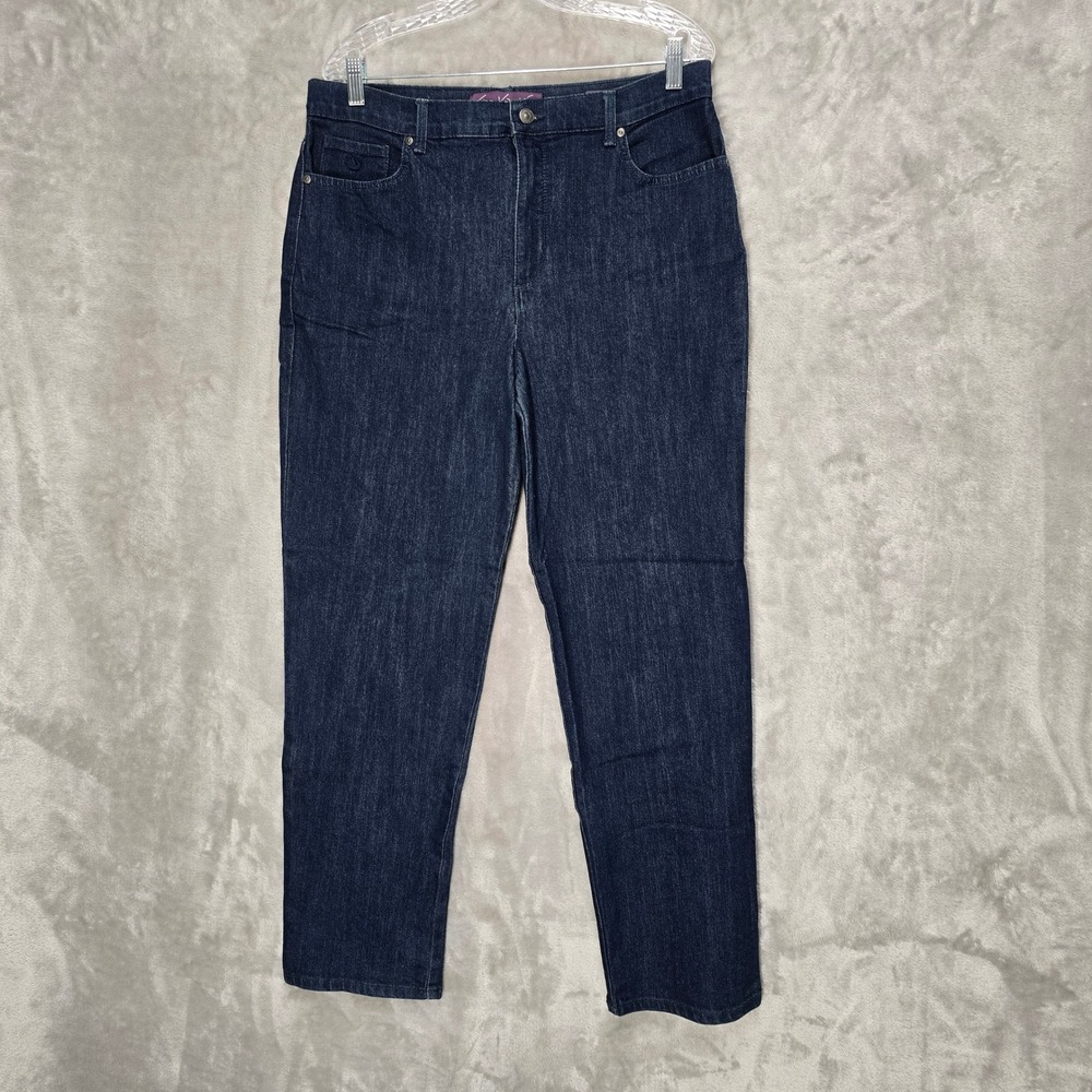 Gloria Vanderbilt Amanda Jeans Pants Women 14 Blue Dark High Rise Tapered Leg
